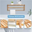 Costway Contemporary Bamboo Towel Rack with Shelf and Towel Bar in Natural