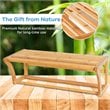 Costway Contemporary Bamboo Towel Rack with Shelf and Towel Bar in Natural