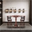 Costway 3-piece MDF Pub Set with Round Bar Height Table & 2 Bar Stools in Brown