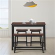 Costway 4-piece Counter Height Table Set with Bench & 2 Stools in Reddish Brown