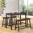 Costway 4-piece Counter Height Table Set with Bench & 2 Stools in Reddish Brown