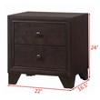 Costway 2-drawer Contemporary MDF and Rubber Wood Side Table in Reddish Brown