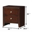 Costway 2-drawer Contemporary MDF and Rubber Wood Side Table in Brown