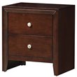 Costway 2-drawer Contemporary MDF and Rubber Wood Side Table in Brown