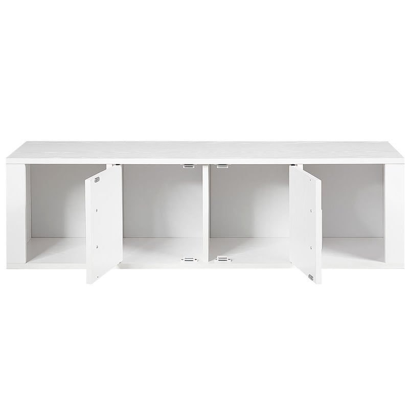 Costway Chipboard Wall Mounted Floating Hutch with 2 Doors in White