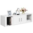 Costway Chipboard Wall Mounted Floating Hutch with 2 Doors in White