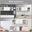 Costway Chipboard Wall Mounted Floating Hutch with 2 Doors in White