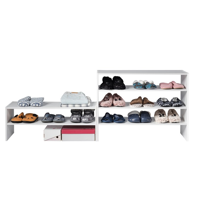 Costway 3-piece MDF Stackable Shoe Rack with 2-tier Storage Shelf in White
