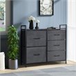Costway 5-drawer Contemporary Iron MDF and Cloth Dresser Storage in Dark Gray