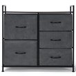 Costway 5-drawer Contemporary Iron MDF and Cloth Dresser Storage in Dark Gray