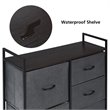 Costway 5-drawer Contemporary Iron MDF and Cloth Dresser Storage in Dark Gray