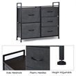Costway 5-drawer Contemporary Iron MDF and Cloth Dresser Storage in Dark Gray