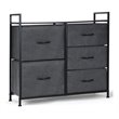 Costway 5-drawer Contemporary Iron MDF and Cloth Dresser Storage in Dark Gray