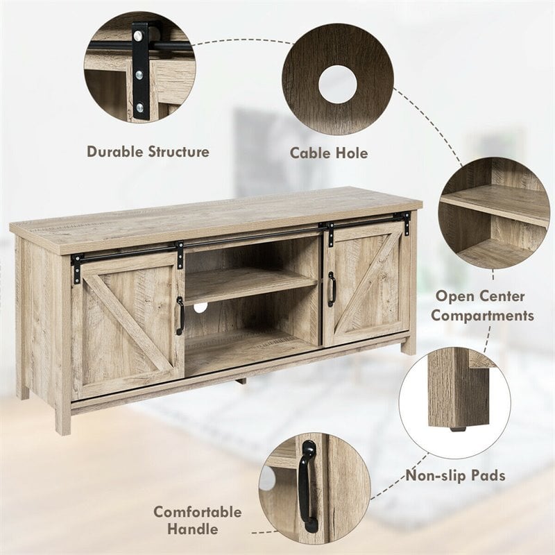 Costway Laminate TV Stand/Entertainment Media Center For TV's 60