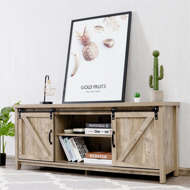 Costway Laminate TV Stand/Entertainment Media Center For TV's 60