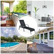 Costway Steel and Fabric Patio Lounge Chair with Adjustable Backrest in Black