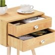 Costway 2-drawer Contemporary MDF and Wood Nightstand in Natural