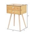 Costway 2-drawer Contemporary MDF and Wood Nightstand in Natural