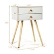 Costway 2-drawer Contemporary MDF and Wood Nightstand in White