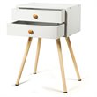 Costway 2-drawer Contemporary MDF and Wood Nightstand in White