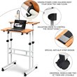 Costway Steel and Particle Board Adjustable Mobile Standing Desk in White