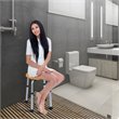 Costway Bamboo & Aluminum Bath Chair with Round Shaped Top in Silver