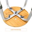 Costway Bamboo & Aluminum Bath Chair with Round Shaped Top in Silver