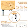 Costway Bamboo & Aluminum Bath Chair with Round Shaped Top in Silver