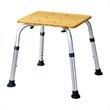 Costway Bamboo & Aluminum Bath Chair with Square Shaped Top in Silver