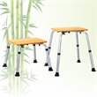 Costway Bamboo & Aluminum Bath Chair with Square Shaped Top in Silver