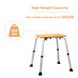 Costway Bamboo & Aluminum Bath Chair with Square Shaped Top in Silver