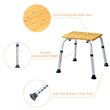 Costway Bamboo & Aluminum Bath Chair with Square Shaped Top in Silver