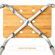 Costway Bamboo & Aluminum Bath Chair with Square Shaped Top in Silver