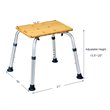 Costway Bamboo & Aluminum Bath Chair with Square Shaped Top in Silver