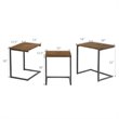 Costway 3-piece Contemporary MDF and Steel Coffee Table Set in Brown