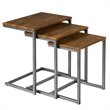 Costway 3-piece Contemporary MDF and Steel Coffee Table Set in Brown