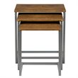 Costway 3-piece Contemporary MDF and Steel Coffee Table Set in Brown