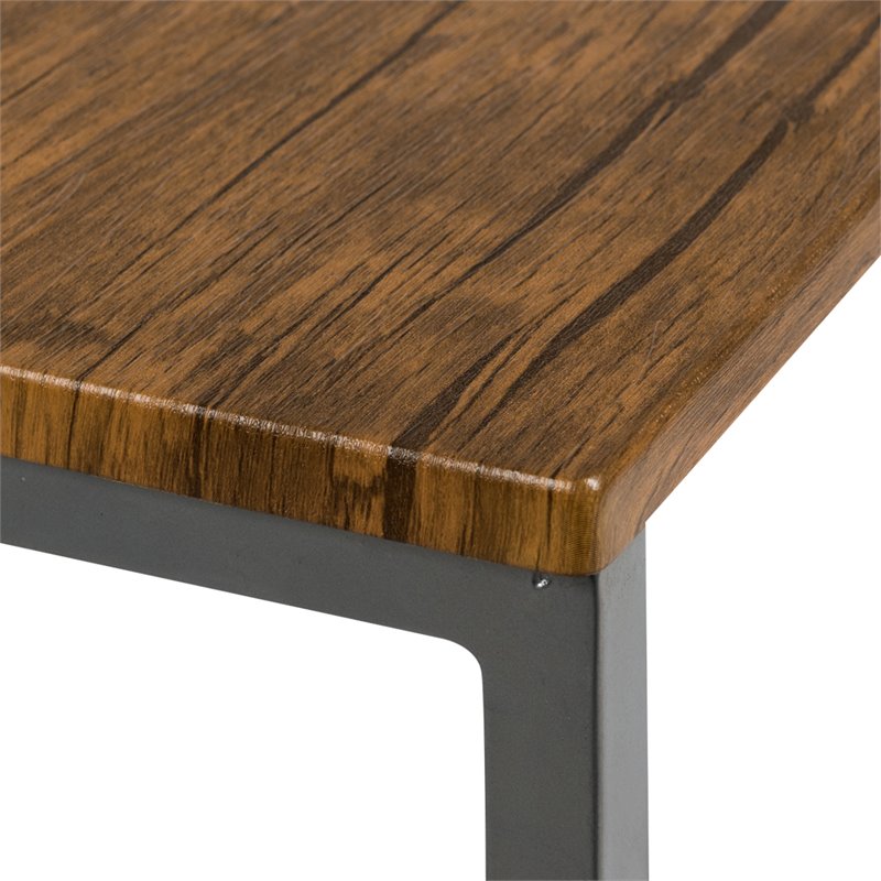 Costway 3-piece Contemporary MDF and Steel Coffee Table Set in Brown