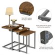 Costway 3-piece Contemporary MDF and Steel Coffee Table Set in Brown