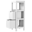 Costway Contemporary P2 MDF and NC Paint Floor Cabinet with 2 Drawers in White