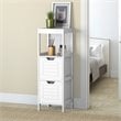 Costway Contemporary P2 MDF and NC Paint Floor Cabinet with 2 Drawers in White