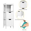 Costway Contemporary P2 MDF and NC Paint Floor Cabinet with 2 Drawers in White