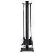 Costway 5-piece Contemporary Solid Steel Fireplace Tool Set in Black