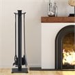 Costway 5-piece Contemporary Solid Steel Fireplace Tool Set in Black