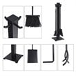 Costway 5-piece Contemporary Solid Steel Fireplace Tool Set in Black