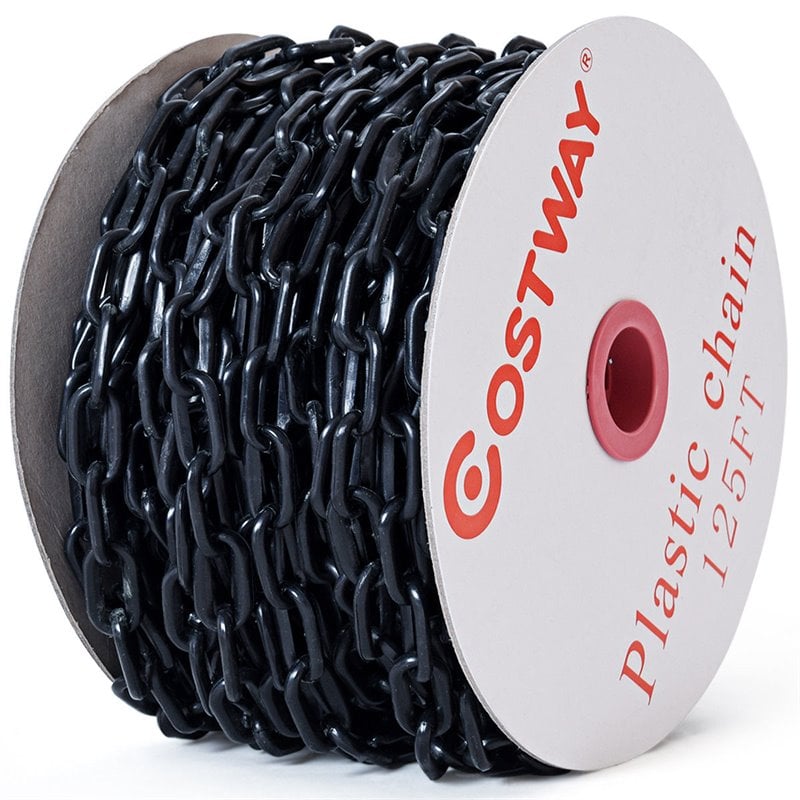 Costway Plastic Chain with Endless Applications For Crowd Control in Black