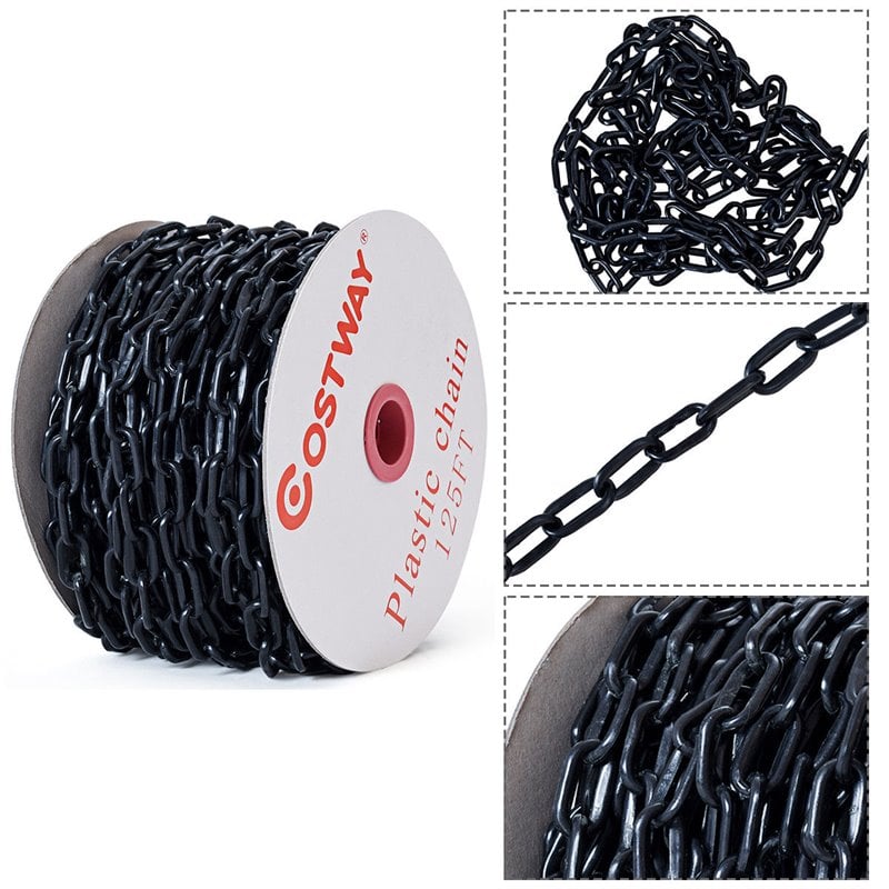 Costway Plastic Chain with Endless Applications For Crowd Control in Black