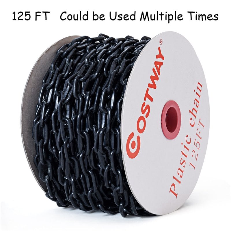 Costway Plastic Chain with Endless Applications For Crowd Control in Black