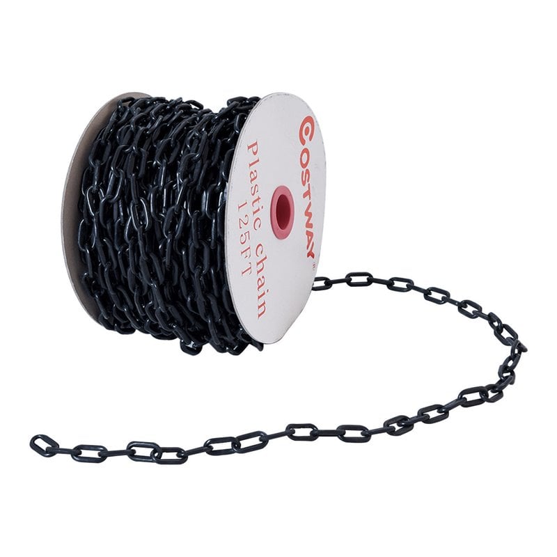 Costway Plastic Chain with Endless Applications For Crowd Control in Black