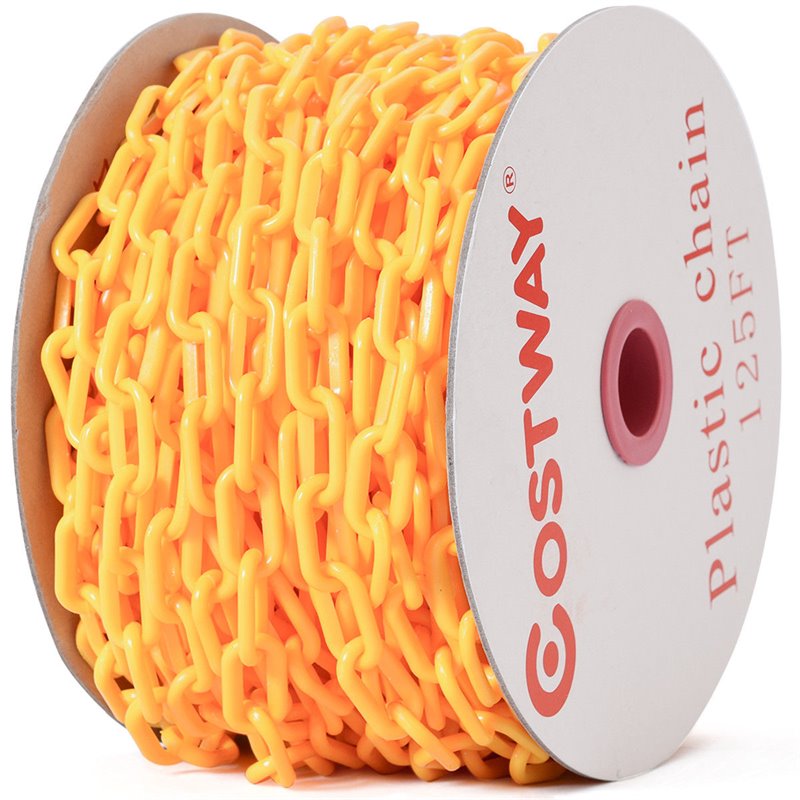 Costway Plastic Chain with Endless Applications For Crowd Control in Orange